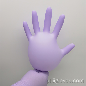 Fioletowe rękawiczki nitrylowe elastyczne wodoodporne rękawiczki dyspozycyjne